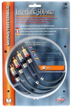 monster Cable - Interlink 300 MKII 2x RCA to 2x RCA (1 meter) - Ref. 126709 - #CLEARANCE