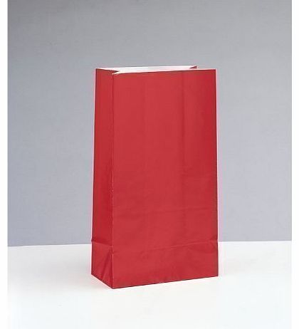 Monster Parties Red Paper Party Bags - Pack of 12