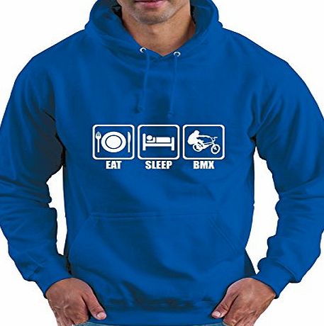 Moon Printed Clothing Eat Sleep BMX Rider Biker Freestyle Gyro Hoodie Hooded Top