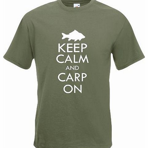 Moon Printed Clothing Keep Calm and Carp On Man Fishing T-Shirt T Shirt Mens New All Sizes Colours