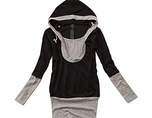 Womens Casual Tops Sport Two-Piece U Neck Long Sleeve Hoodie T Shirt Sanding + Polyester Spring/Autumn/Summer Lady Girl Jumper Pullover Coat