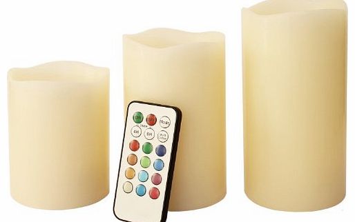 Mooncandles - Vanilla Scented Wax Candles With Colour Changing Remote Control (4, 5, 6 inch candles)