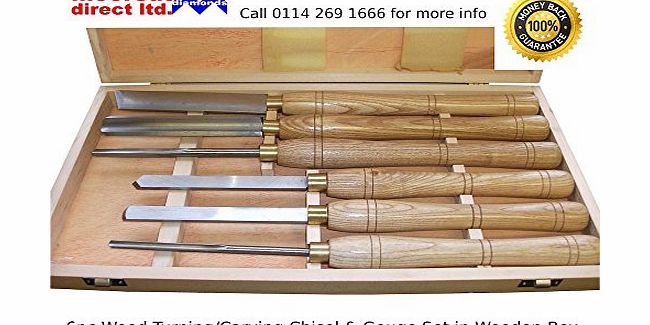 Moorcut Direct Ltd Wood Turning/Carving Lathe Chisel amp; Gouge Set 6pc in Wooden Box