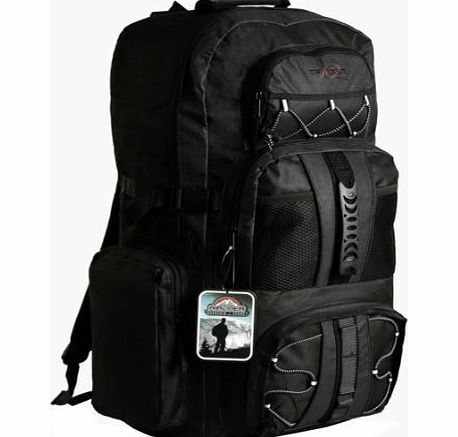 More4bagz Large 65-70 Litre Travel Hiking Camping Rucksack Backpack Holiday Luggage Bag (Black)