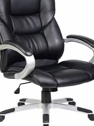 More4Homes CHESTER BLACK HIGH BACK EXECUTIVE OFFICE CHAIR LEATHER SWIVEL, RECLINE, ROCKER COMPUTER DESK FURNITURE