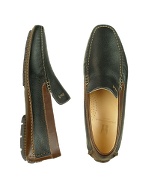 Aiaccio - Black and Brown Deer Leather Driving Shoe