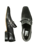 Barcellona - Buckle Black Calfskin Loafer Shoes
