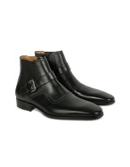 Moreschi Black Calf Leather Ankle Strap Boots