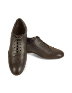 Dark Brown Leather Wingtip Sneaker Shoes