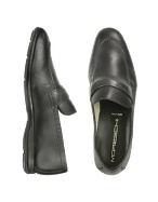 Deauville - Black Nappa Leather Penny Loafer Shoes