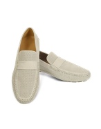 Portofino - Beige Perforated Suede Driver Shoes