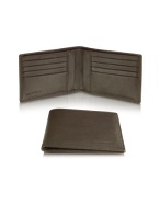 Signature Dark Brown Leather Billfold Wallet