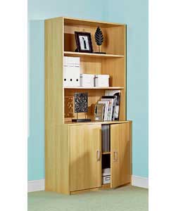 Beech Finish Cupboard and Shelving Unit