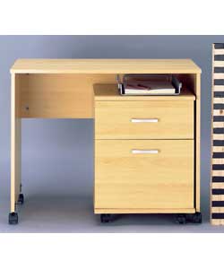 Morgan Beech Small Desk and Filer