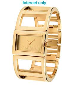 Morgan Ladies Gold Coloured Cuff Quartz Watch