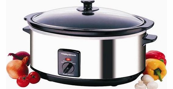 48715 Oval Slow Cooker 6.5 Litres - Stainless Steel
