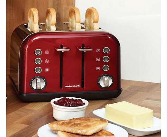Morphy Richards Red Accents 4 Slice Toaster