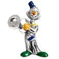 Hand Painted Silver Clown with Cymbals