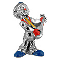 Hand Painted Silver Clown with Mandolin