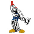 Hand Painted Silver Clown with Sax