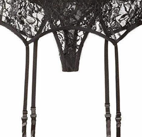 Morris Costumes GARTER BELT LACE W THONG BLACK