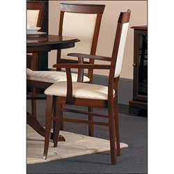 Morris Furniture 2 x Geneva Pad Back Carver Chair - Rich Cherry &