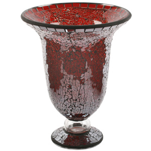 Mosaic Ruby Red Hurricane Vase