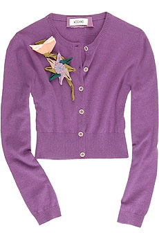 Moschino Fitted cropped corsage cardigan