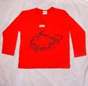 Kids Red Rain & Cloud Long Sleeve Cotton T-Shirt