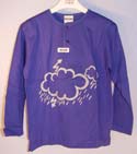 Kids Royal Blue Rain & Cloud Long Sleeve Cotton T-Shirt