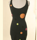 Ladies Moschino Black Sleeveless Dress with Multi-Coloured Sequine Circles