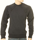 Moschino Mens Black Sweatshirt with Turned Back Seam on Neck
