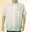 Mens White Cotton Short Sleeved Shirt with Multi-Coloured Logo