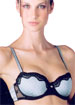Silver Dot and Lace half cup underwired padded bra