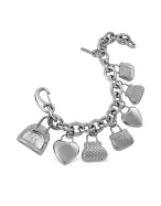 Time For Shopping - Stainless Steel Charm Bracelet Watch