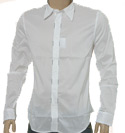 White Long Sleeve Cotton Shirt With Moschino Logo Trim