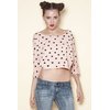 Carly Crop Top Tshirt - Peach with black