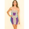 Emma Strapless Dress in Grey, Violet and