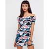 Motel Debbie Off Shoulder Dress in Floral Navy