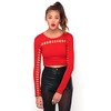 Motel Eddi Cut Out Long Sleeved Crop in Red