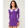 Motel Gina Paisley Dress in Purple with Cream Lace