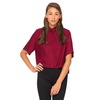 Motel Leigh Cropped Box Shirt in Oxblood