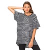 Motel Major Oversized Tee in Hounds Tooth Black