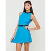 Motel Rocks Motel Miley PU Collar Dress in Azure Blue