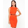 Motel Patricia Belted Pencil Dress in Tangerine