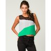 Motel Rocks Motel Patricia Panel Mesh Top in Green and Silver