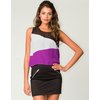 Motel Patricia Panel Mesh Top in Purple and Silver