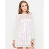 Motel Sasa Shift Dress in White Iridescent Sequins