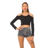 Motel Shay Cold Shoulder Crop Top in Black