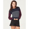 Motel Sylvie Navy Crop Jumper with Red and White